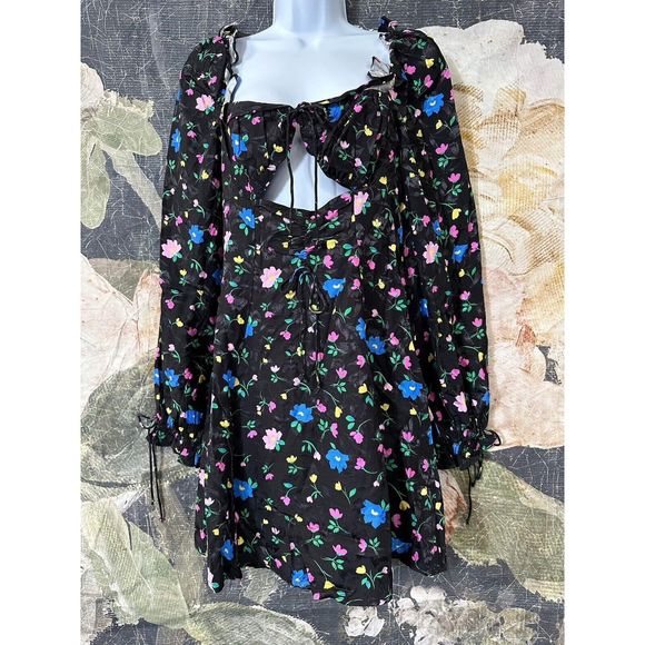 New FOR LOVE & LEMONS Lexy Long Sleeve Mini Size Medium - Picture 5 of 8